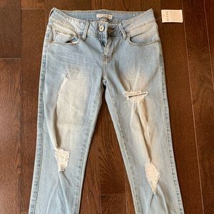 Tight light colored jeans